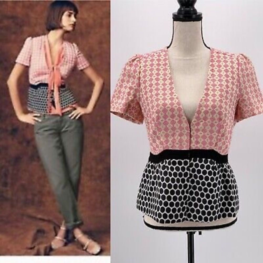 Anthro Elevenses Sprinkling of Pink Jacket Sz 6